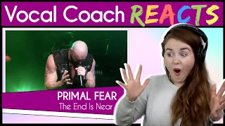 Vocal Coach reaction to Primal Fear (Ralf Scheepers) - "The End Is Near" Live