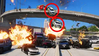 1 Hour of GTA 5 NPCs DRIVING OFF AN OVERPASS from BETTER POV!