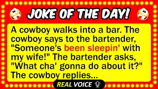 🤣 BEST JOKE OF THE DAY! - An angry cowboy walks into a bar... | Funny Jokes