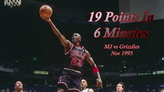 Michael Jordan vs Grizzlies ~19 Points In 6 Minutes