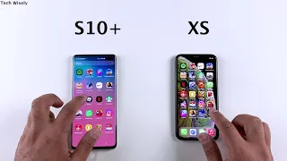 SAMSUNG S10 Plus vs iPhone XS Speed Test & Ram Management