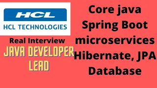 HCL java developer lead interview questions and answers 2022 || HCL live interview