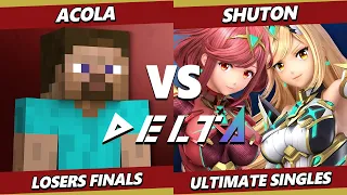 Delta 8 LOSERS FINALS - Acola (Steve) Vs. Shuton (Pyra Mythra) Smash Ultimate - SSBU