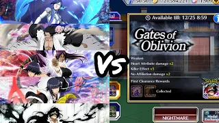 BLEACH BRAVE SOULS - CLEARING GATES OF OBLIVION FLOORS 51-55 ( clearing + character build)