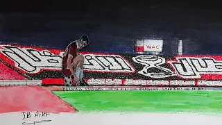 رسم ابداعي لتيفو جمهور الوداد الرياضي - Ultras Winners 2005
