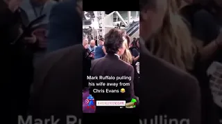 Mark Ruffalo pulling his wife away from Chris Evans