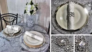 DIY Round Glam Placemats Dollar Tree Glam Home Decor Ideas