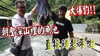 第一次來大爆釣｜進到深山裡直接鱒起來啦！！【鬼才也釣魚】 新北宜溪釣池 ▲鬼才GueiTsai▲ #鬼才 #釣魚  #新店 #鱸魚 #鱒魚