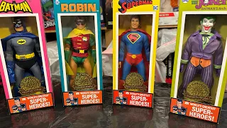 BIG LOTS: 50TH ANNIVERSARY MEGO VARIANT FIGURES !!!! BATMAN, SUPERMAN, ROBIN AND THE JOKER !!!