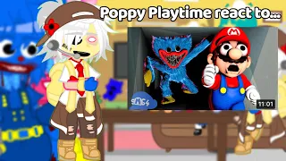 Poppy Playtime React to “If Mario was in Poppy Playtime”|Gacha Club|Original video in desc. as usual