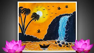 sunset beautiful painting #for beginners acrylic painting