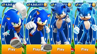 Sonic Dash - Sonic vs Movie Sonic - All Characters Unlocked and Fully Upgraded - Run Gameplay