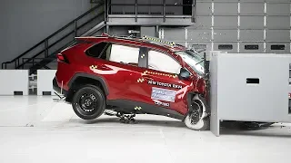 2019 Toyota RAV4 passenger-side small overlap IIHS crash test