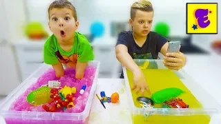 Yegorka and JELLY baf // LOOKING FOR Personal things // Surprises // Toys in jelly Baff //