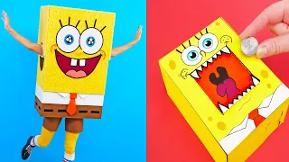 SPONGEBOB FUNNY DIYs  Spongebob Squarepants Crafts  Easy Paper Crafts and More