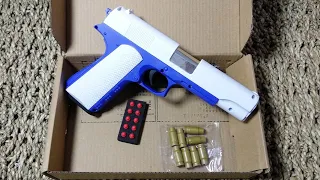 Realistic Toy Gun Size 1:1 Scale .Colt 1911 shell ejection, Smith Wesson model toy rubber bullet toy