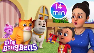 Meow Meow Billi Karti + More Hindi & Nursery Rhymes For Kids | Ding Dong Bells🧡🧡🧡