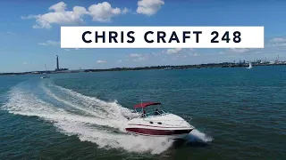 Chris Craft 248 Sports Boat! Drone video powering around Southampton Water. Great Example!