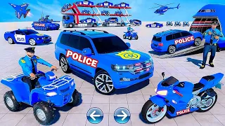 US Police Car Transport Games 2022: Prado Car Transporter Trailer Truck | Android iOS Gameplay