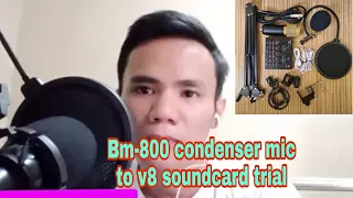 How to assemble bm-800 condenser mic. | Bm-800 condenser microphone to V8 sound card trial..