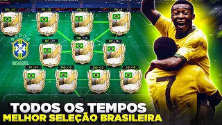 PELÉ FEZ MILAGRE!🇧🇷❤️ FIZ A MELHOR SELEÇÃO DO BRASIL DE TODOS OS TEMPOS NO FIFA MOBILE 22