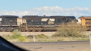 NS SD70ACC And Two NS Rebuilds! UP Frieght Trains Roaming The UP Gila Sub, Marana To Eloy, AZ