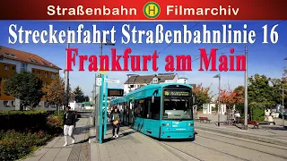 Streckenfahrt Straßenbahnlinie 16 Frankfurt Main   || Historische Originalaufnahmen | Dokumentation