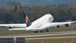 Planespotting 🎥Airport München A380 Special Lufthansa & Emirates take offs 08L & 08R🛫