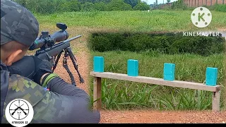 Rifle 8122 - Precision (Armscor) & Hyper (CBC) - Tiro na barra de sabão a 50m...