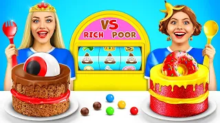 Rich vs Broke Cake Decorating Challenge | Expensive vs Cheap Sweets Better by RATATA CHALLENGE