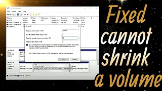 Fixed cannot shrink a volume || windows 10 || windows 11 (NEW METHOD)