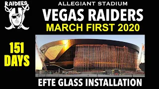 Las Vegas Raiders Allegiant Stadium Construction Progress: EFTE Glass Installation 3-1-2020