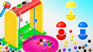 Learn Shapes with Wooden Hammer Toys - Shapes Videos Collection for Children