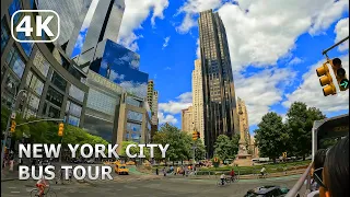 4K New York City Bus Tour  - Times Square / Brooklyn Bridge / Wall Street / 5th Avenue 2022