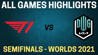 T1 vs DK Highlights - All Games - Semifinals Day 1 - Worlds 2021