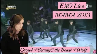 엑소(EXO) - 으르렁(Growl) + 늑대와 미녀(Beauty and the Beast) at 2013 MAMA Reaction