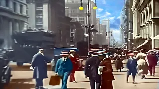 New York 1920s in color [60fps, Remastered] w/sound design added