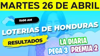 Sorteo 11AM Loto Honduras, La Diaria, Pega 3, Premia 2, Martes 26 de Abril del 2022 | Ganador 😱🤑💰💵