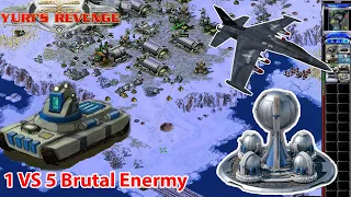 Yuri's Revenge CNCNet Siberian Wastes Map 1 vs 5 Brutal Enermy Korea vs Random Superweapon