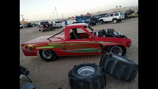 Crowd gets sand blasted by Turbo 3RZ Sand drag truck!!!!!!