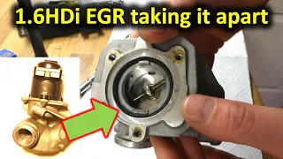 taking apart an EGR valve for cleaning for 1.6HDi/TDCi (Peugeot, Citroen, etc.)