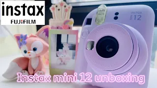 UNBOXING Instax mini 12 🥹| Lilac Purple💜// Instant Camera 📸 | Instax Fujifilm 🥰