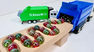 Marble Run Race ☆ HABA Slope & Retro Truck, Garbage Truck Long Version