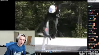xQc reacts to his old skateboard video