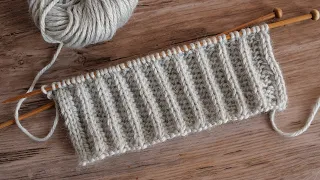 Резинка спицами которая прекрасно держит форму  🐼 Knitting Ribbing or Rib Stitch