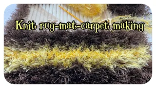 knit rug-mat-carpet making -3- örgü kilim paspas-yolluk-seccade yapımı -3- Teppich Matte stricken-3