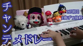 プロ野球チャンステーマを各球団1曲ずつ抜粋してメドレーにして弾いてみた！【ピアノ】