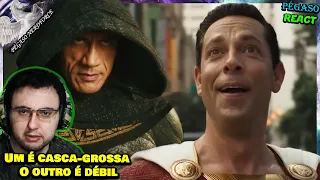 REACT / REAÇÃO TRAILER ADÃO NEGRO & SHAZAM 2 | Estou botando fé em somente 1 deles!