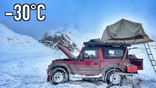 Coldest Rooftop Camping Of My Life At -30°C | Mahindra Thar Winter Spiti 2022 EP16