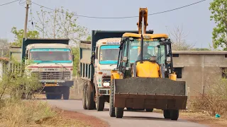 JCB 3DX Backhoe Fully Loading Mud in Truck For Making Fishing Farming Pond